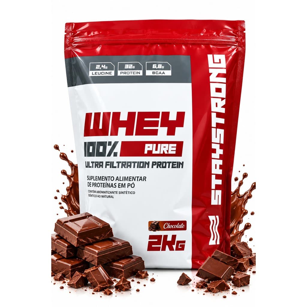 Whey Protein Chasstrong 100% Pure 32g Proteína por Porção Sabor Chocolate