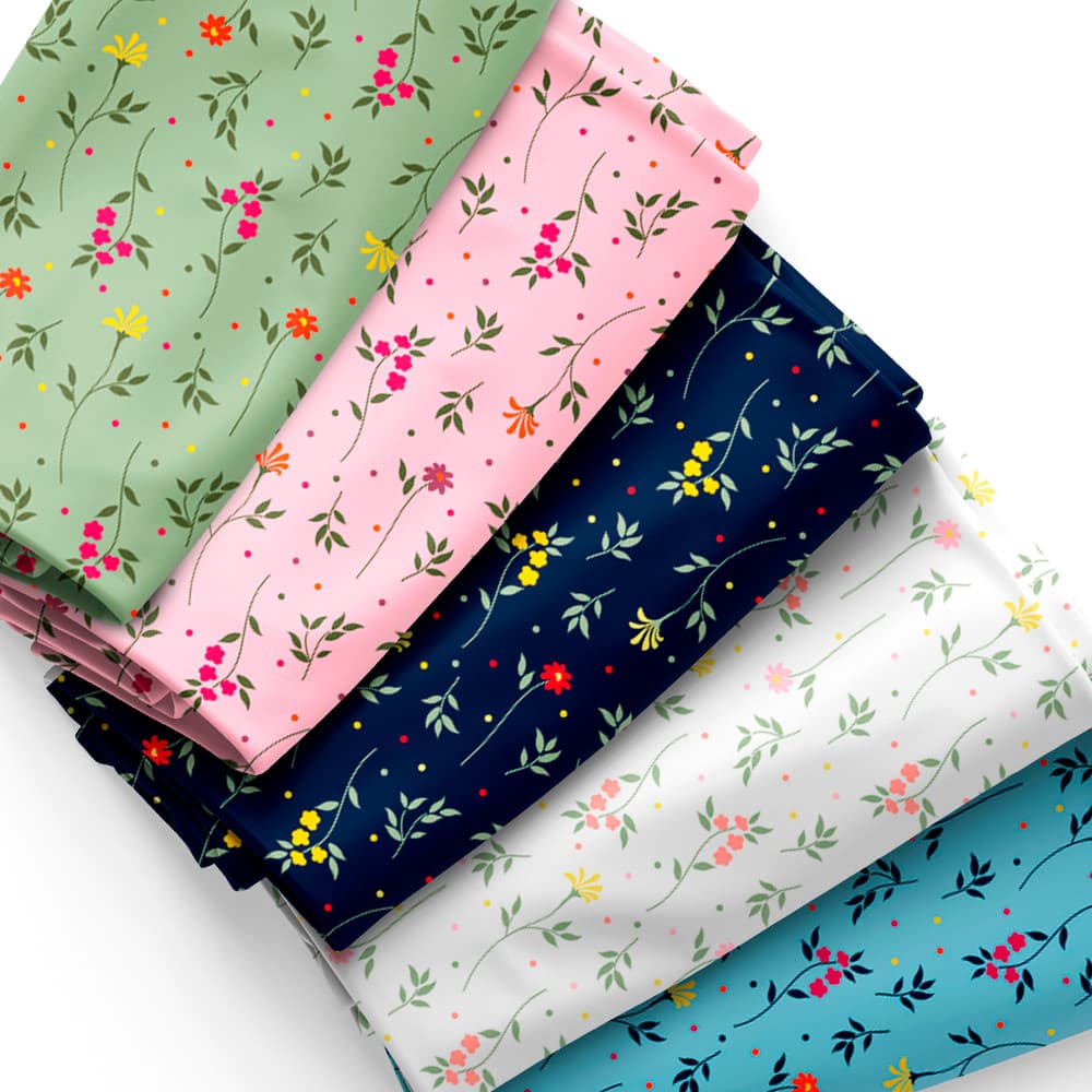 Tecido Tricoline Estampado Jardim Aurora Florais Artesanato Pano Patchwork Costura