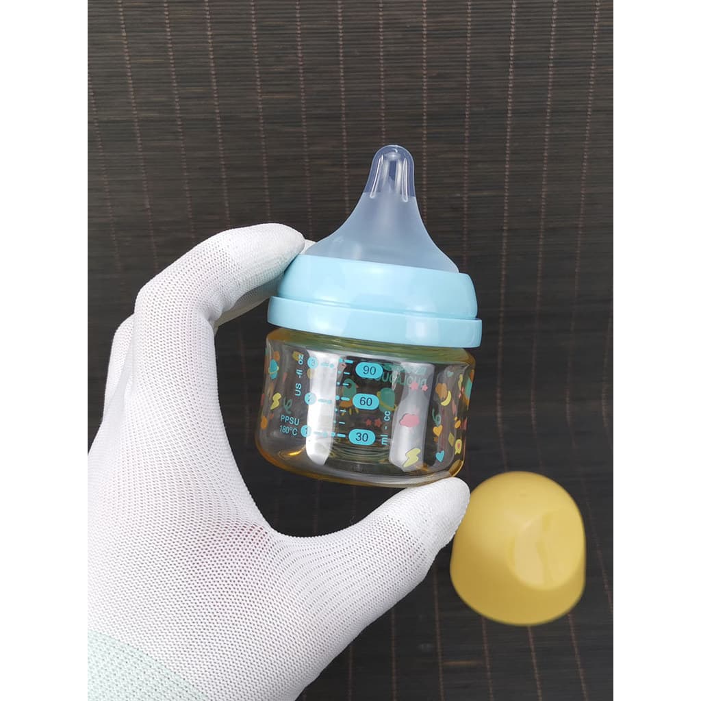 Bebê recém-nascido dedicado PPSU pequena garrafa de bebê 90ml grande calibre anti-cólica água potável do bebê anti-asfix