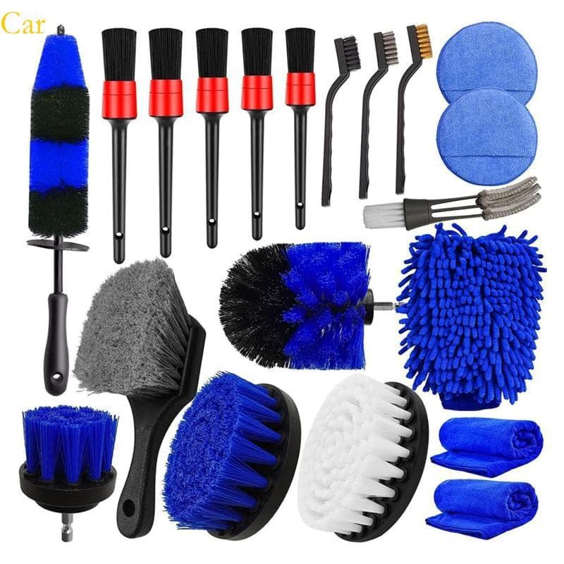 Carro 20 Unidades De Escova De Detalhamento De , Kit De Limpeza Automático Para Motor De Roda