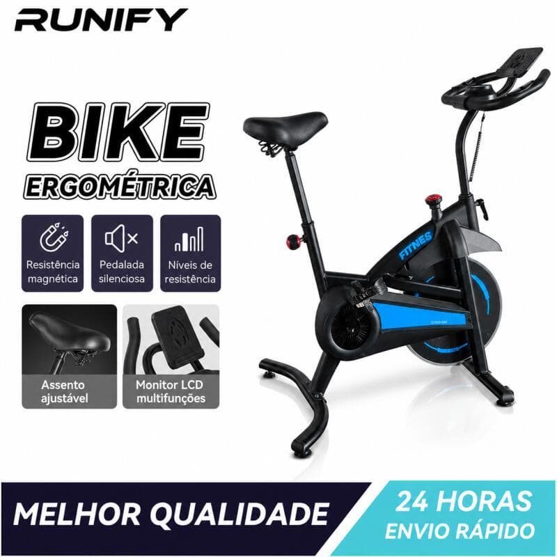 Bicicleta Ergométrica Spinning Ajustável Silenciosa Volante Resistente Treino Emagrecimento Doméstico Suporta Até 150kg