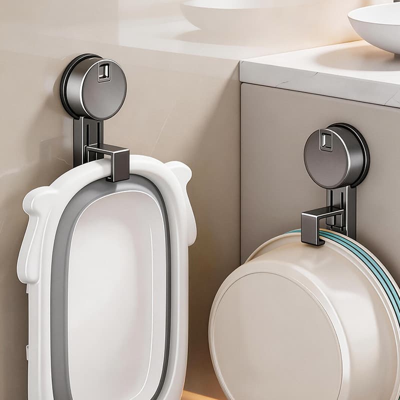 Suporte de parede com ventosa sem furos para banheiro, prateleira de armazenamento para cozinha, suporte de armazenament