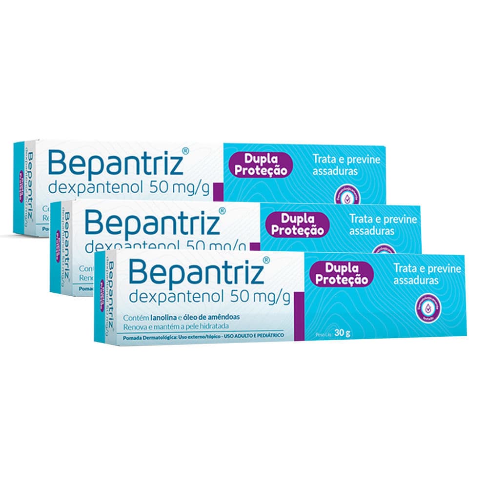 Kit 3 Bepantriz Pomada para Assaduras Dexpantenol 30g