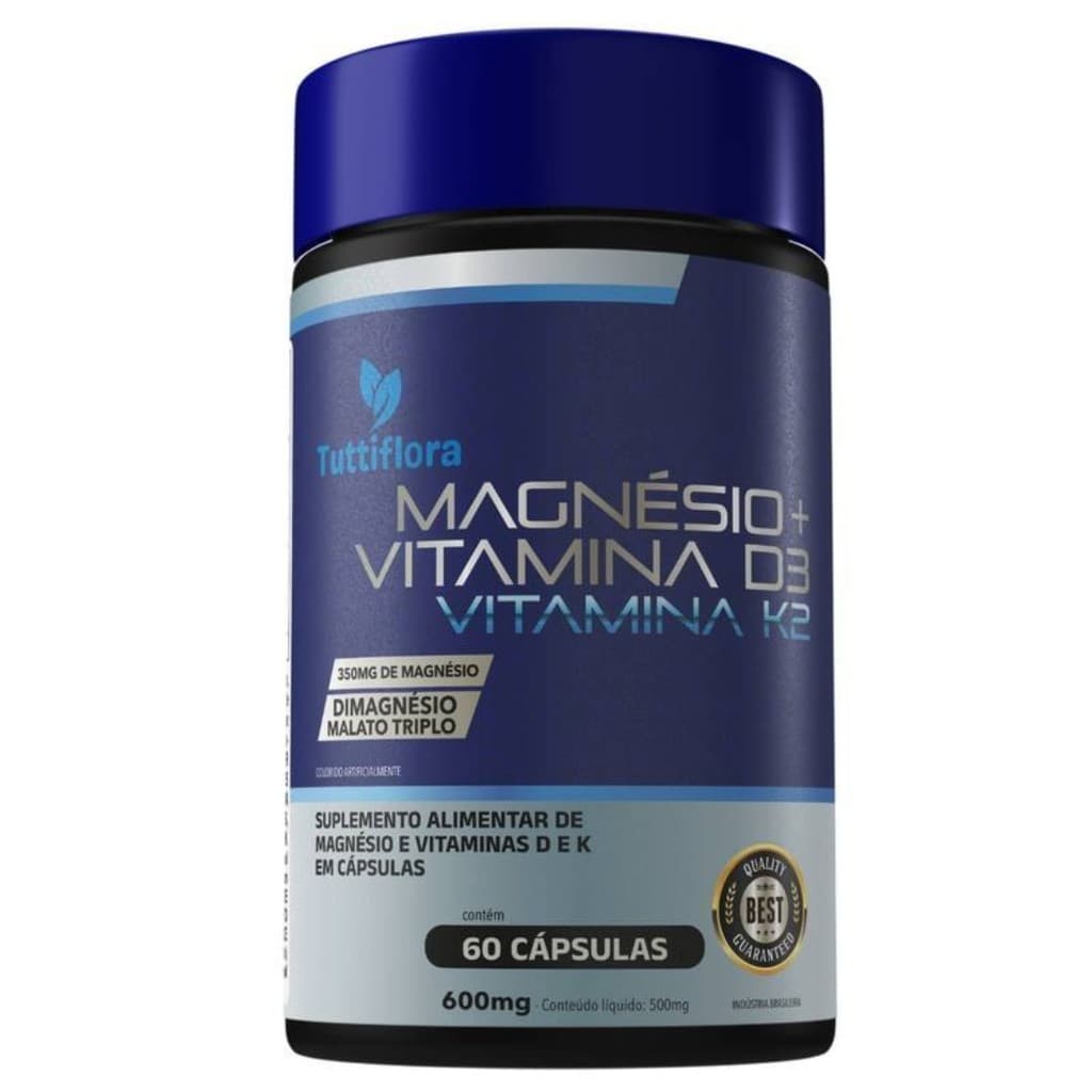 Magnésio + Vitamina D3 + Vitamina K2 60 Cápsulas Tuttiflora