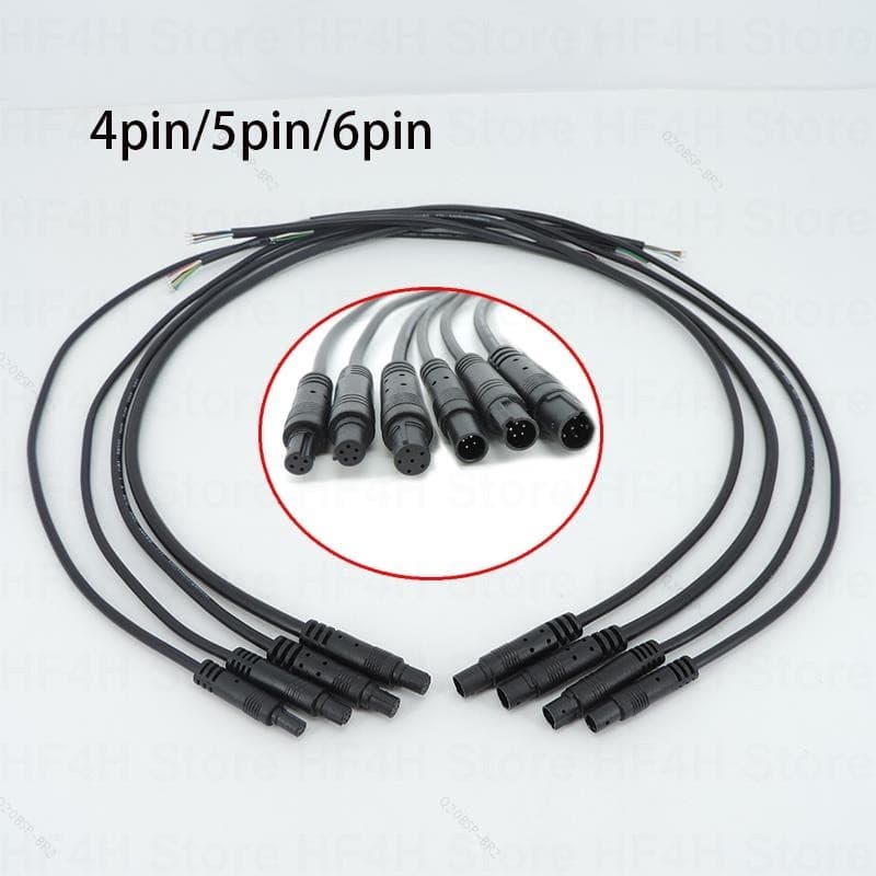 DIY 4Pin 5Pin 6Pin Jack Carro DVR Câmera Extensão Cabo Monitor Veículo Vista Traseira/Back Up Fio Macho Fêmea Plug BR20B