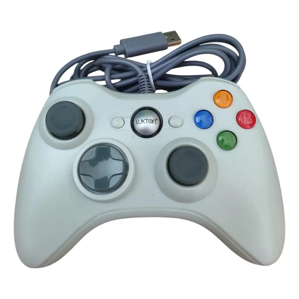 Controle Para Video Game Xbox 360 Pc Com Fio Joystick 360x Cinza