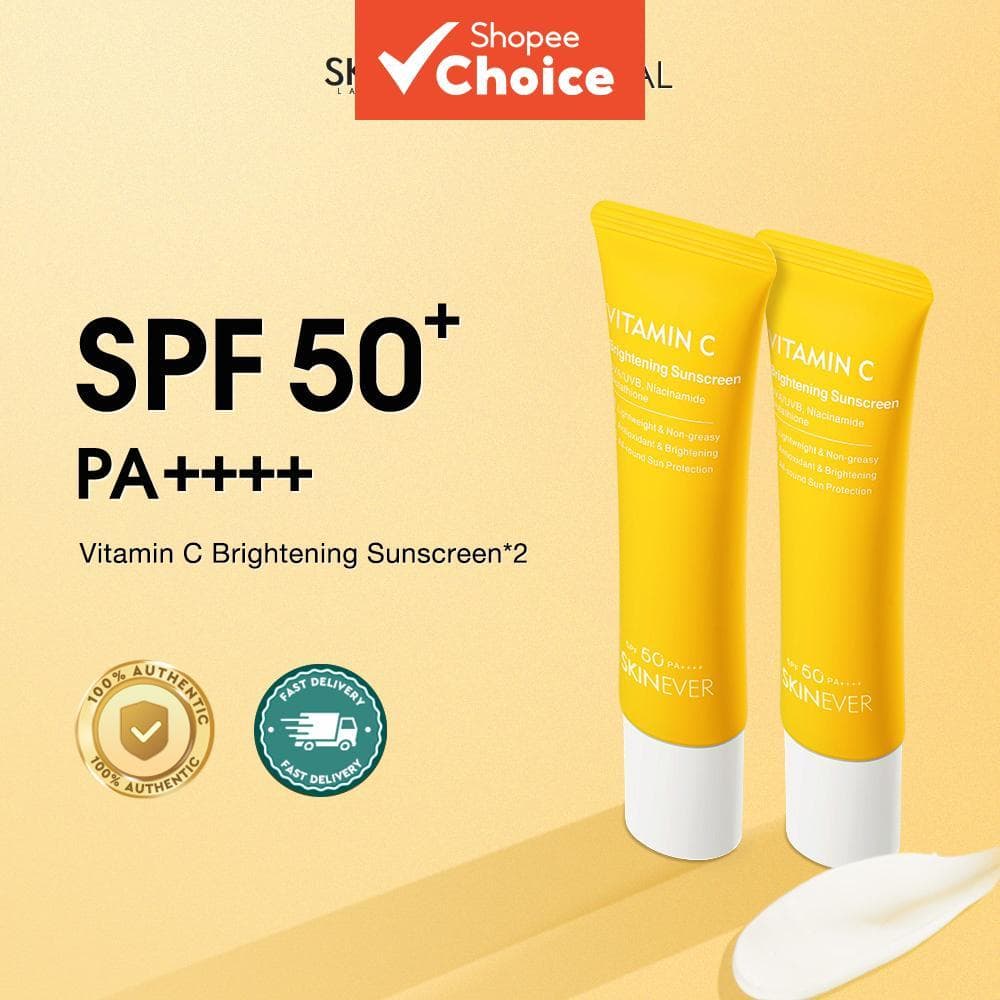 Kit de Proteção Solar Clareador SKINEVER 2Pçs, Protetor Solar Facial FPS 50+++ e Stick Solar Portátil, Proteção UV o Dia