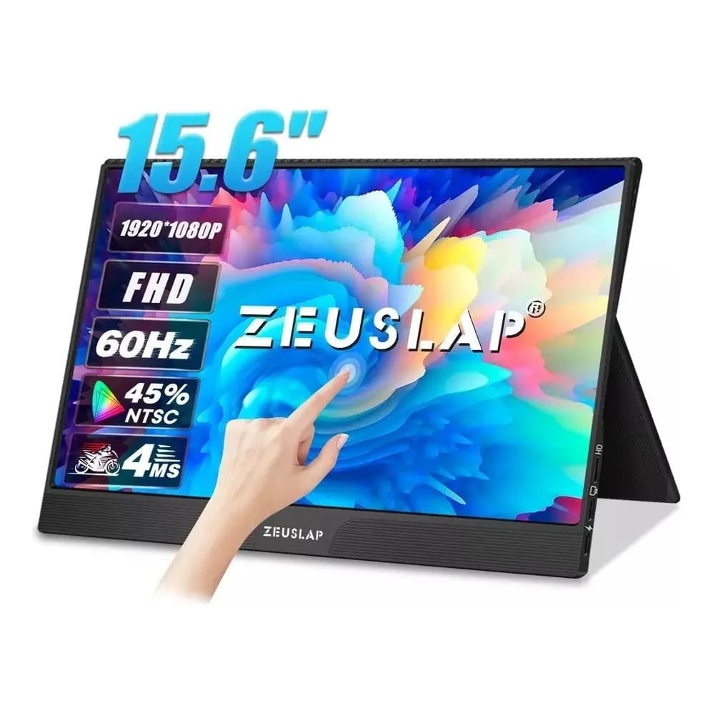 Monitor Gamer Zeuslap Z15st Touch Screen Led 15.6  Negro