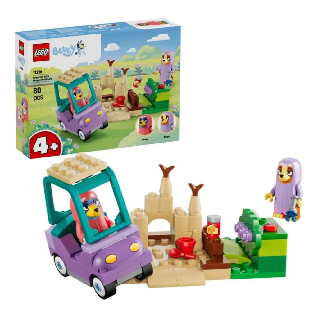 LEGO Bluey 11216 Vovós com Bingo e Bluey – 80 Peças para Montar, Brincar e Criar Aventuras