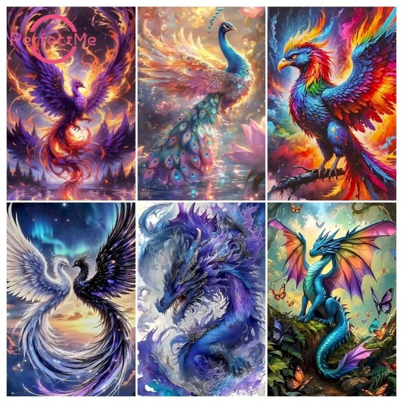 Pmparrot Peacock Animals 5D DIY Pintura De Diamante/A Óleo Digital Ponto Cruz De Cristal Redondo Completo Mosaico Kit De