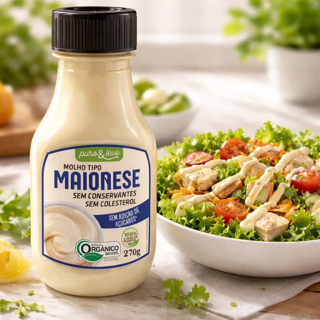 Molho Tipo Maionese 270g Sem Leite e Ovos - Creme Saudável Perfeito P/ Saladas e Sanduíches