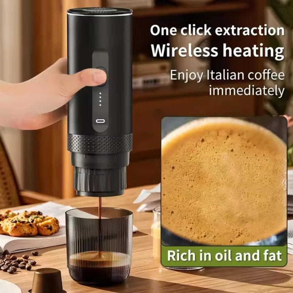 Cafeteira Elétrica , Café Expresso Portátil Sem Fio De 20 Barras | De Viagem Com Autoaquecimento 2 Em 1 7500mAh