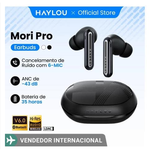 Fone de ouvido Bluetooth sem fio Haylou Mori Pro |   Chamada HD com microfone ANC 43dB+6 |   Fone de ouvido de nível IPX