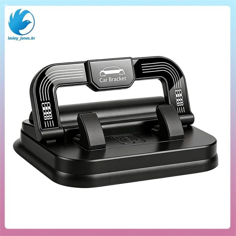 [lesley_jones.br] Suporte Para Telefone Carro 360 ° Rotação Painel Do , Ajuste De Com Ventosa Ultraforte Preto