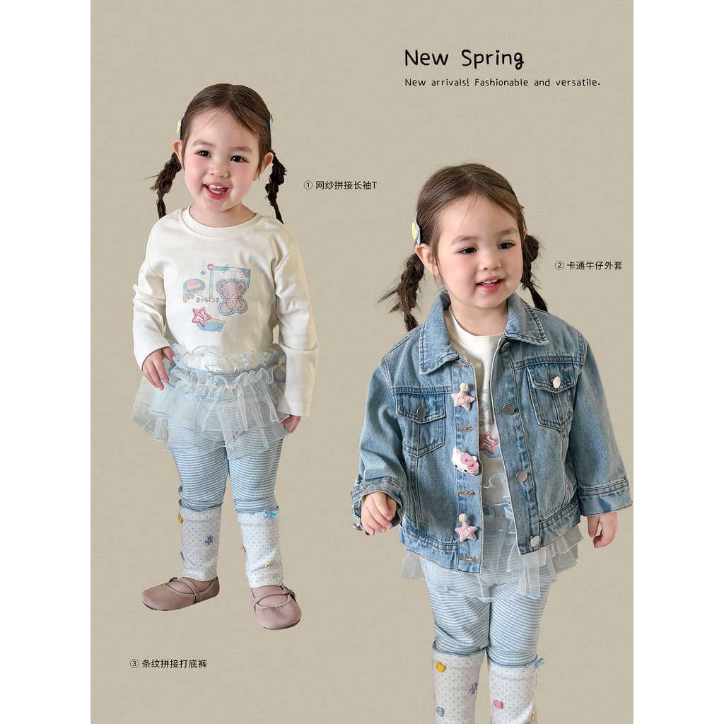 Crianças roupas meninas terno primavera roupas 2026 novo estilo moda Casual crianças roupas do bebê menina jaqueta calça
