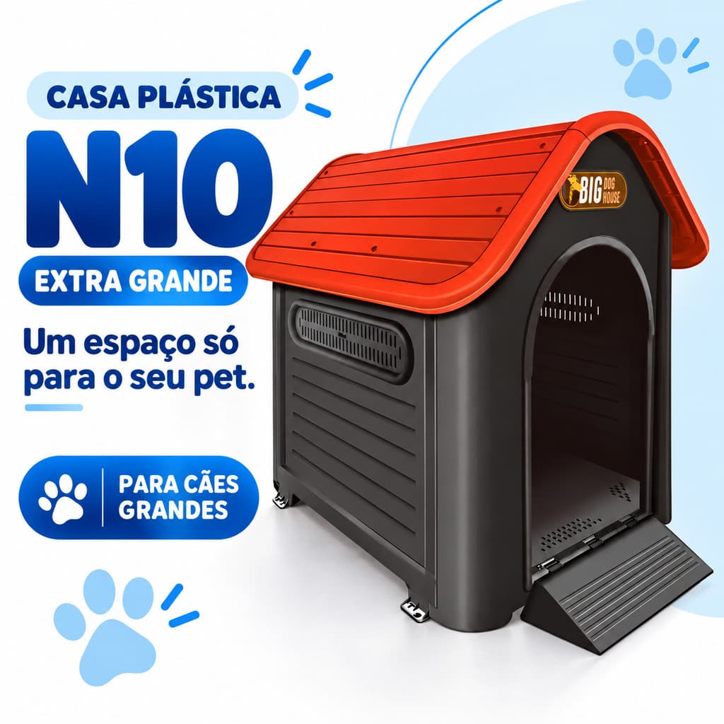 Casinha para Cachorro N10 Grande Dog Home Resistente Casa de Cachorro Mec Pet