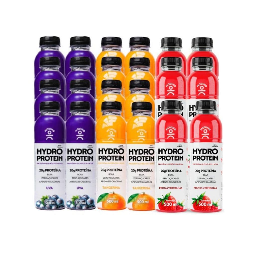 Bebida Hidro Moving Protein  20g Proteina com BCAA - Zero Açúcar 24x500ml