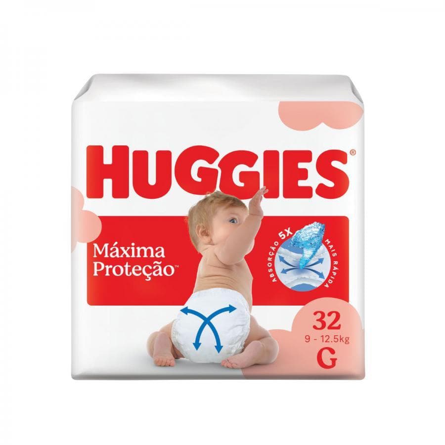 Fralda Huggies Tripla Protecao Tamanho G 32 Unidades