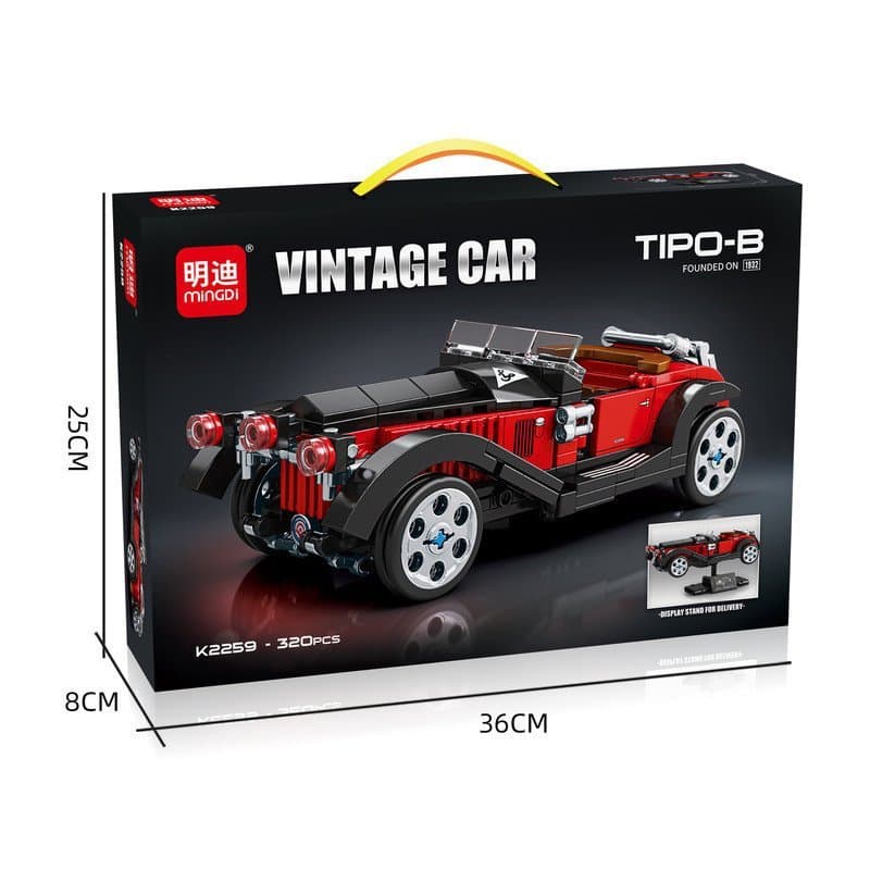 320 Peças de Blocos de Montar Lego Retro, Modelo de Carro para Montar, Brinquedo para Meninos, Presente