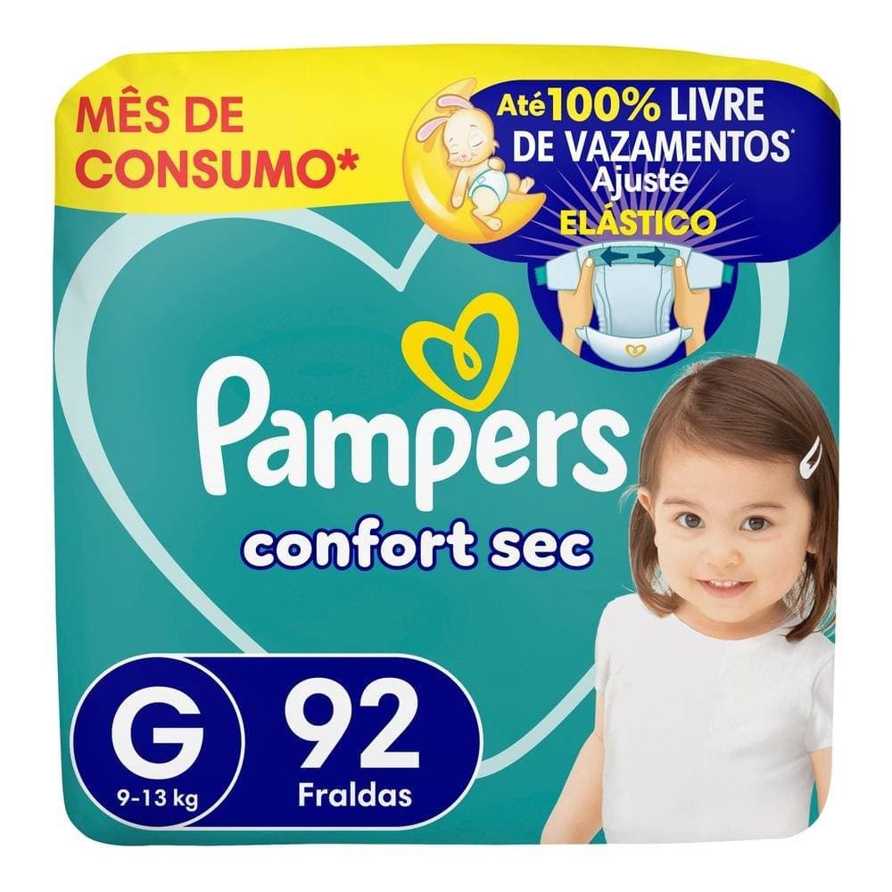 Fralda Pampers Confort Sec Max G 92 Unidades