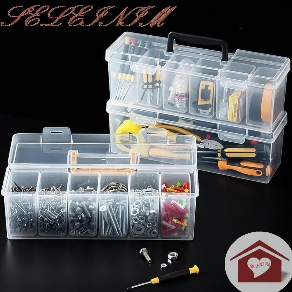 SELENIUM 7pcs Organizador De Ferramentas Portátil Transparente , 6 Caixas Pequenas 1 Caixa Grande Conjunto De Armazename
