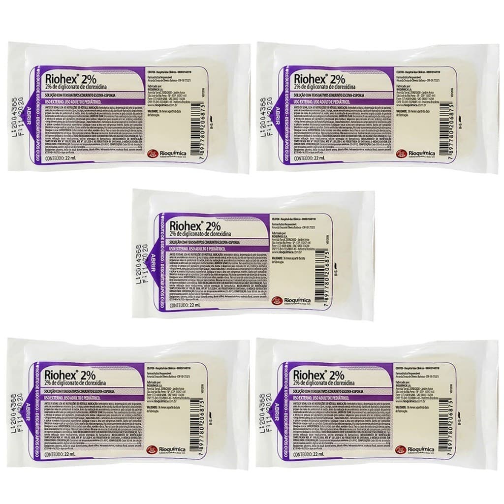 Kit c/5 Escova de Limpeza Degermante 2% c/Tensoativo