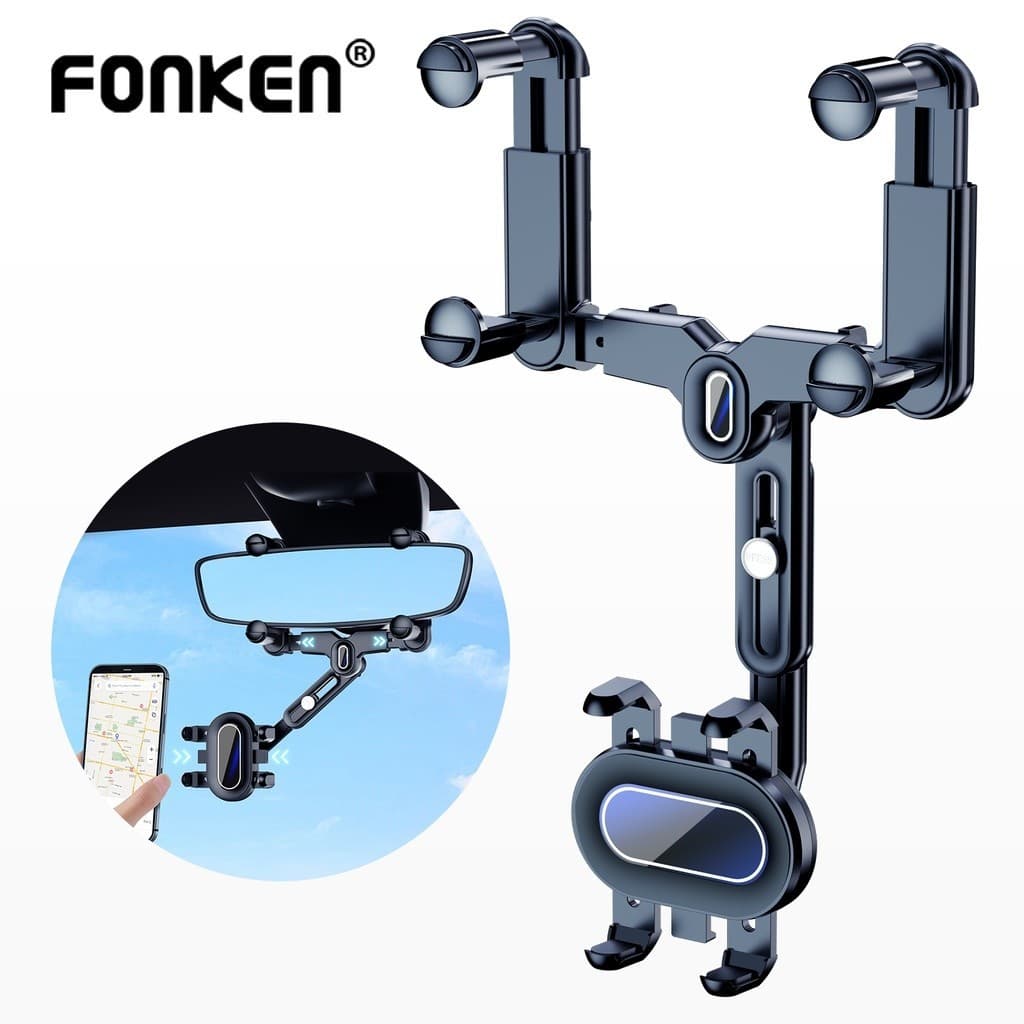 Fonken 360 ° Suporte Giratório Retrátil Para Celular , Espelho Retrovisor Carro , Peças Automotivas , Decoração De