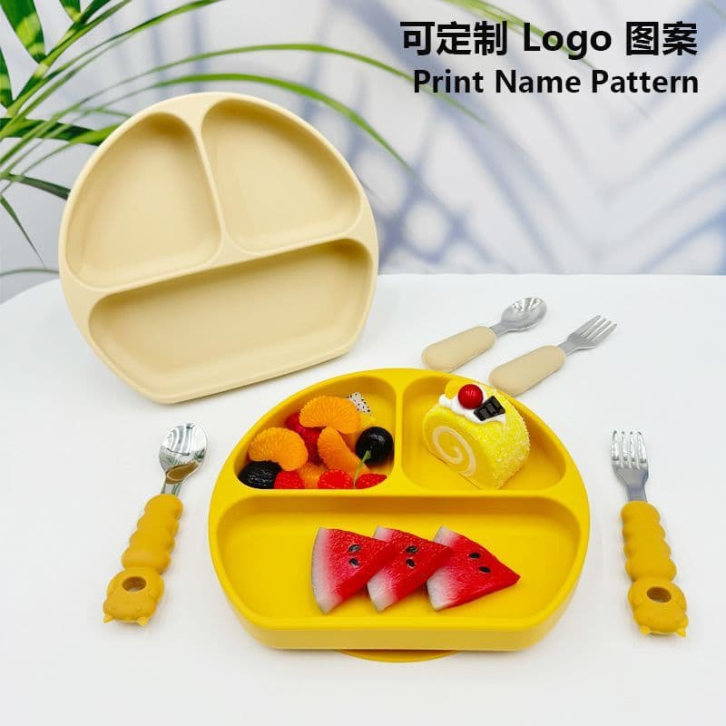 Padrão personalizável de grau alimentício Silicone cadeira de jantar do bebê bandeja de alimentação bebê criança ventosa