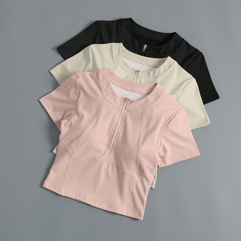 Camiseta esportiva roupas de Yoga topo feminino verão profissional High-End roupas de Fitness Pilates mangas curtas