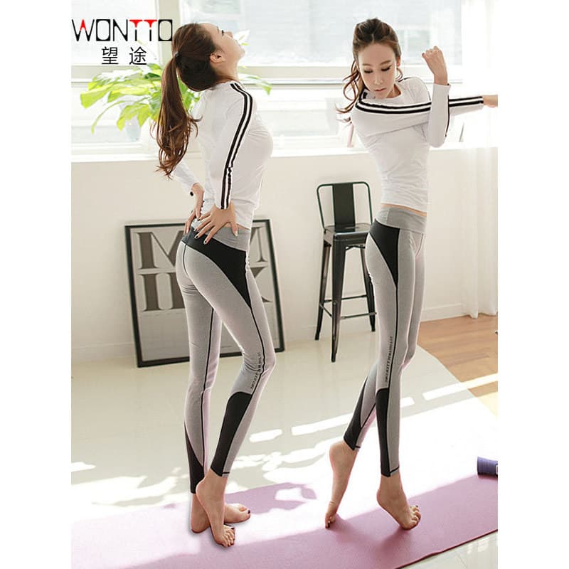 Influenciador roupas de Fitness feminino yoga esportes terno feminino primavera outono profissional correndo ginásio yog