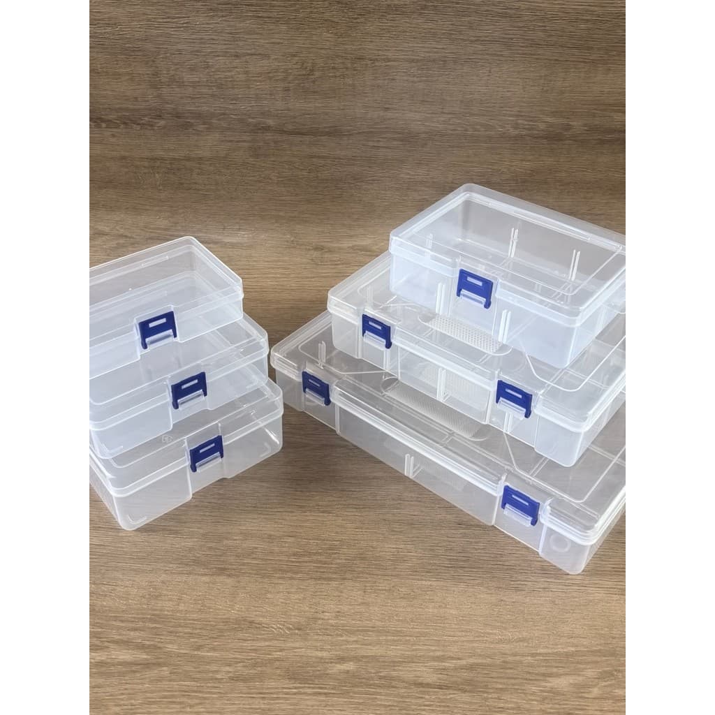 Caixa de plástico transparente com fivela dupla, acessórios de ferramentas de Hardware, caixa de armazenamento, peças de