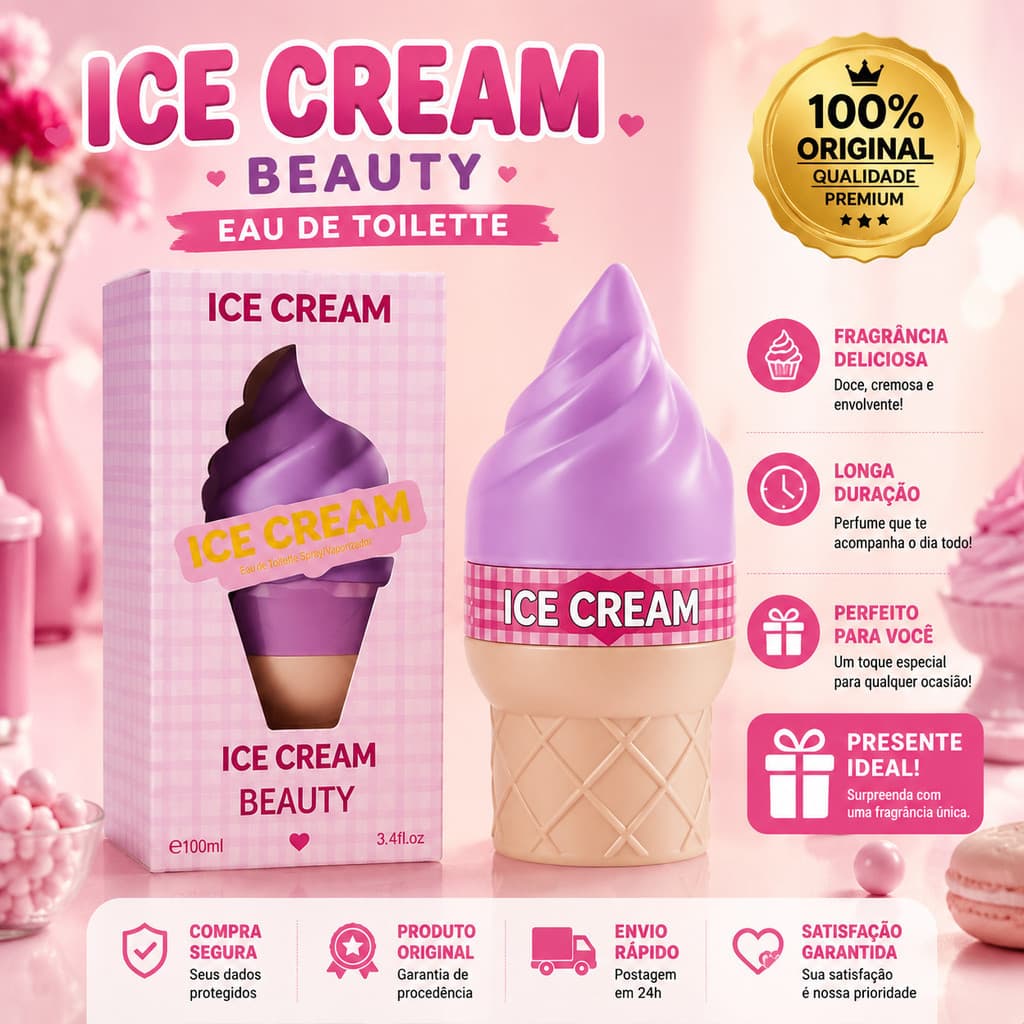 WY Ice Cream Yummy Cherry 100ml – Perfume Feminino Gourmand Doce, Cereja, Importado