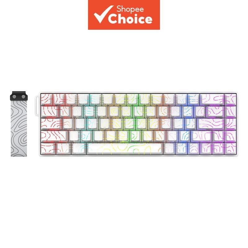 Teclado Mecânico Compacto SHIPADOO IK68 com 68 Teclas, Com Fio, Hot-Swappable, RGB, Anti-Ghosting Completo, Ergonômico