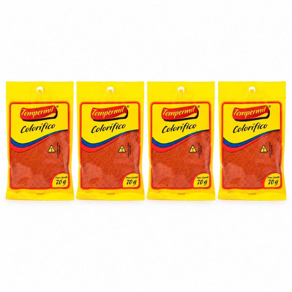 Kit 4 Temperos Tempermil Colorífico 70g Colorau para Carnes, Arroz e Feijão