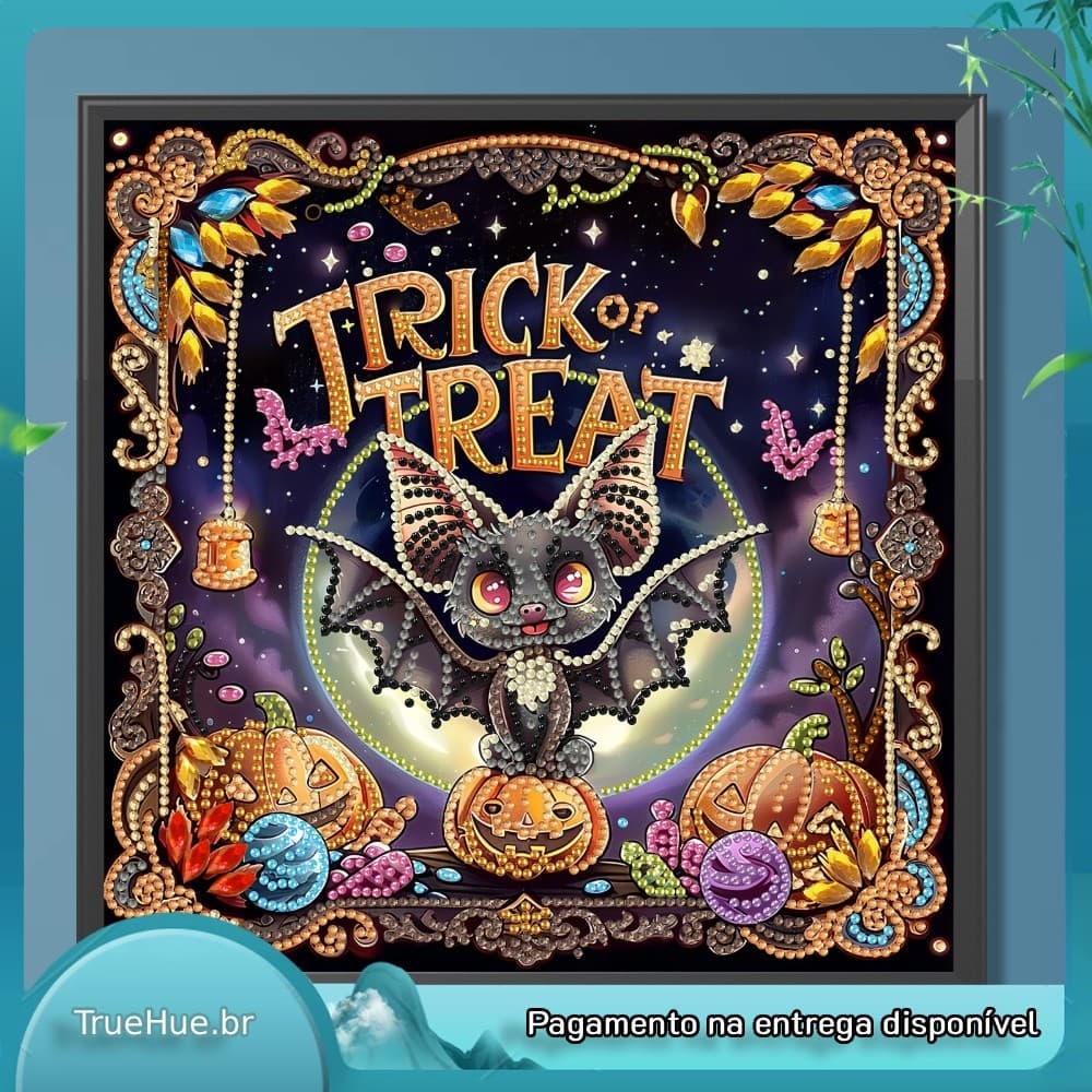 DIY Strass Art 5D Kit De Pintura Diamante Broca Parcial Morcego De Halloween 30x30cm Conjunto De Tela Para Festival De F