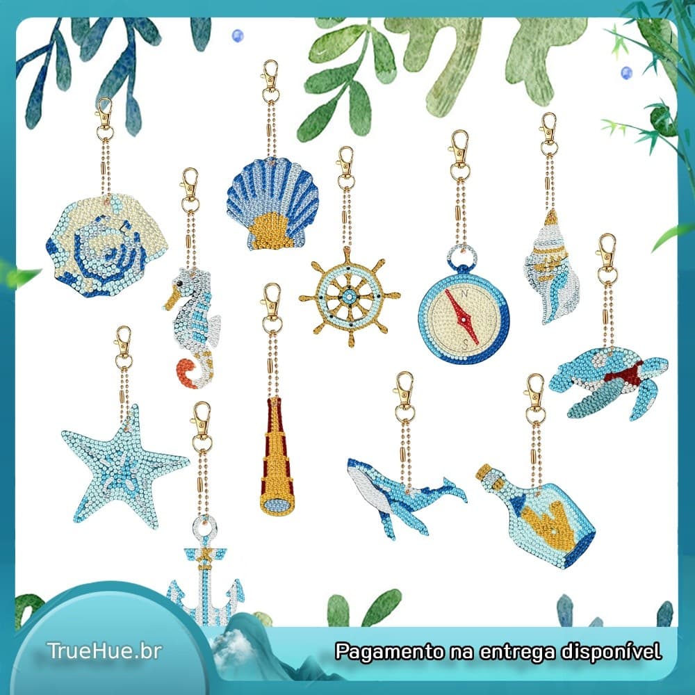 5D Pintura Diamante Chaveiro Floco De Neve Azul Dupla Face Conjunto Completo Broca