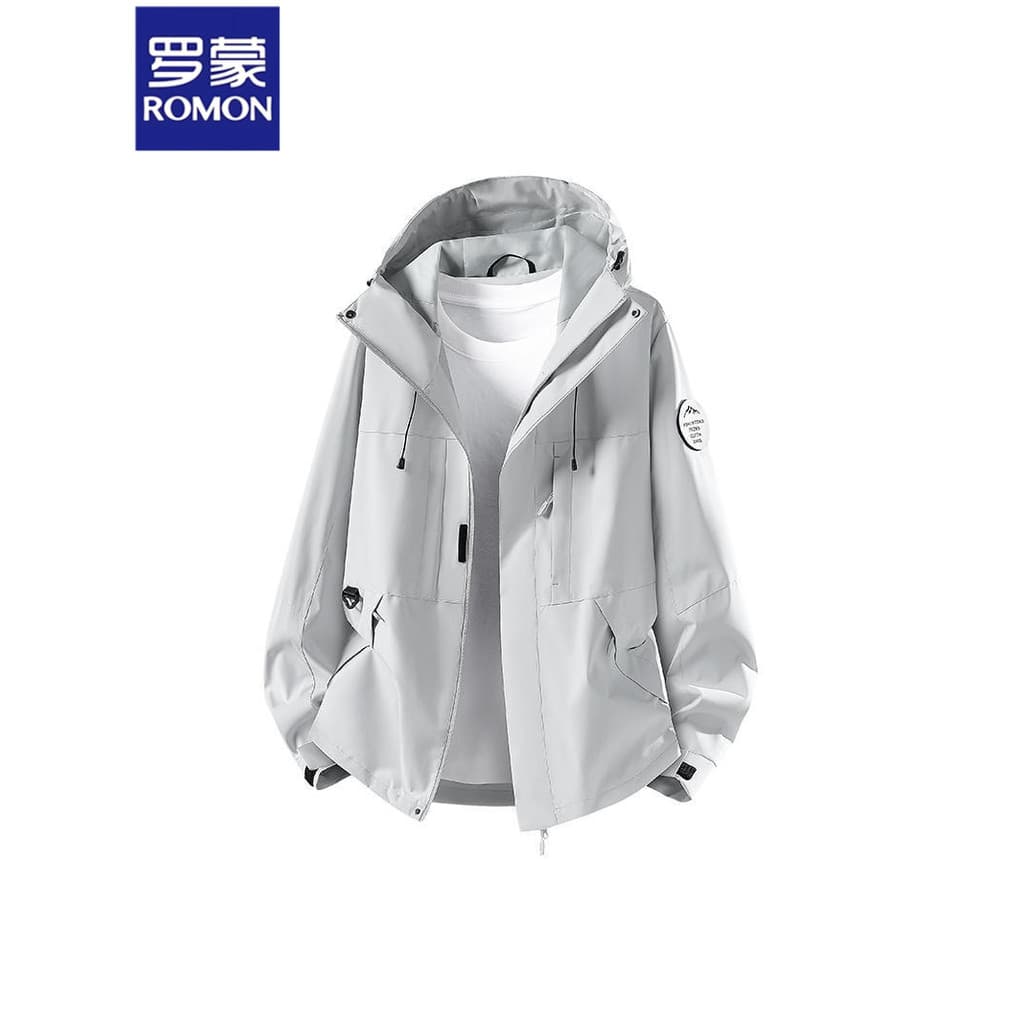 Lomon jaqueta com capuz jaqueta masculina High-End luz luxo jaqueta Street Wear Casual 2026 novo estilo primavera estilo