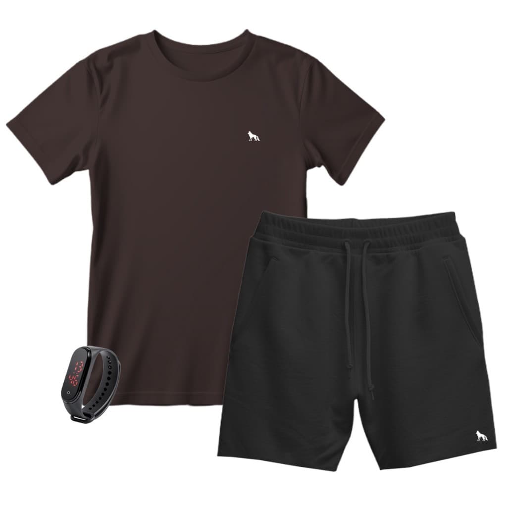 Kit Camiseta Masculina + Bermuda Moletom Várias Cores + Brinde Promoção