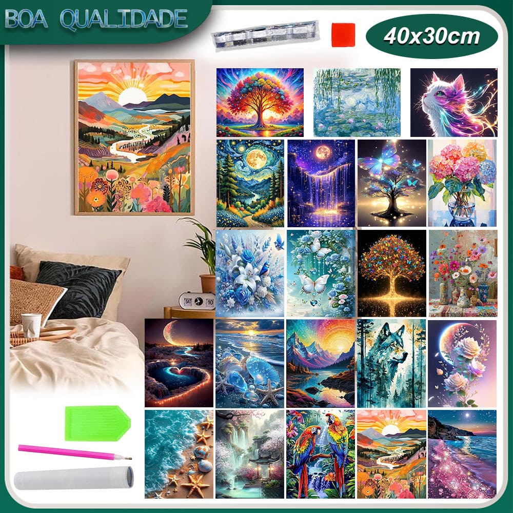 40x30cm Pintura Diamante 5D Pintura De Diamante Pintura 5D Diy Diamond Por Números Completa Redonda/Quadrada Diamond Art