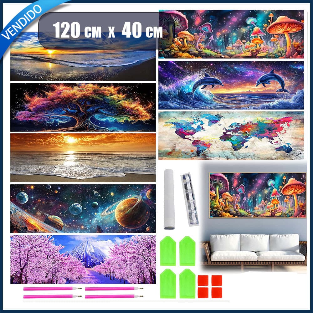 120x40cm Redondo 5D Pintura Com Diamante Kits De Bordado Diy Square Cross Stitch Home Decor Gift