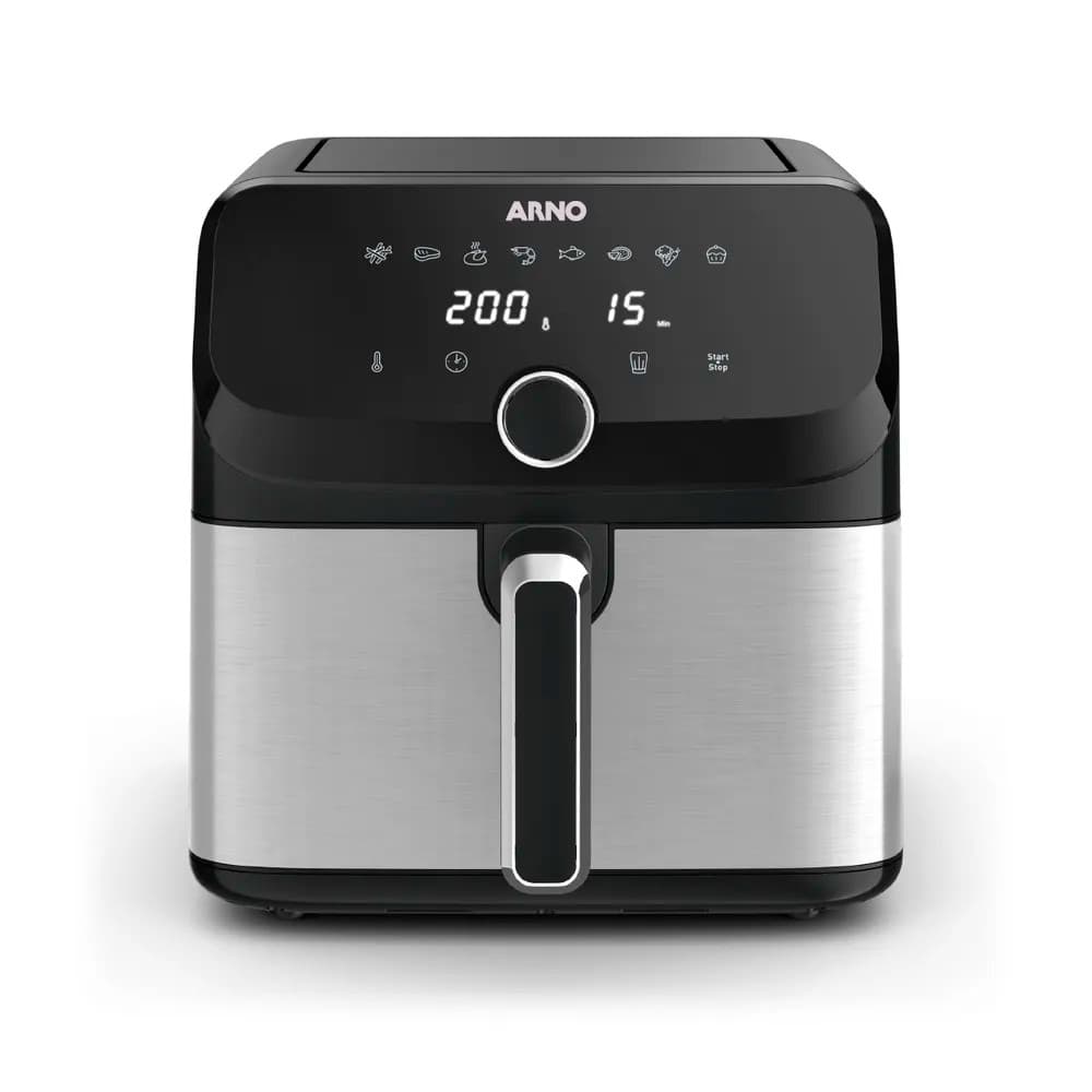 Fritadeira Elétrica Air Fryer Arno Mega Digital 7,5l Afd7 Inox - 220v