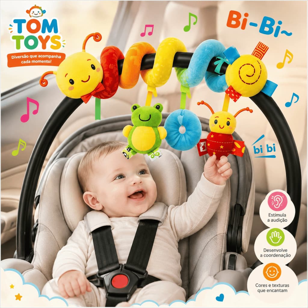 Bebê Recém Nascido Mobile Centopeia Espiral /ARCO-IRIS Coruja Carrinho Brinquedo Conforto de Berço Com Chocalho