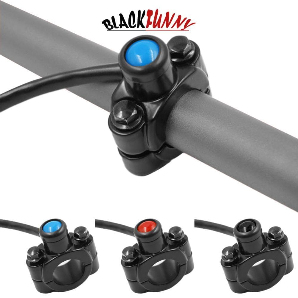 BLACKFUNNY 22mm 7/8 " Interruptor Da Motocicleta Guiador Montar Chifre Farol Strobe Momentâneo Botão Moto Acessórios R7V