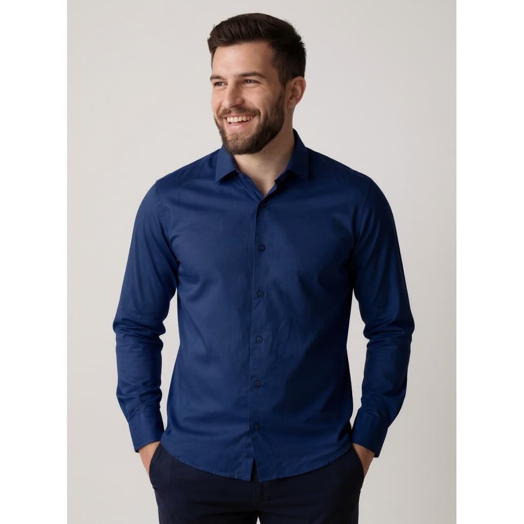 Camisa Masculina Manga Longa Tricoline Premium Slim Fit Social — JB PROFISSIONAL