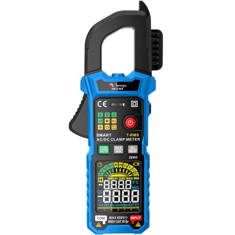 Alicate amperímetro digital True Rms CAT III 600V Smart - SM-3305 Minipa