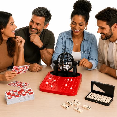 Kit Jogos de Mesa Bingo Dominó Jogos Clássicos Diversão em Família Adulto e Infantil Completo