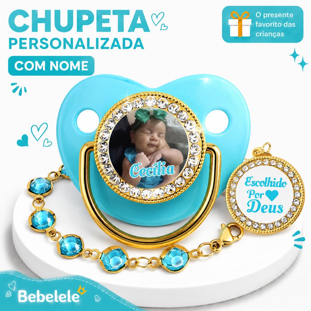 Chupeta para bebês com Foto personalizado do bebê, chupeta de silicone BPA Free &DWHH