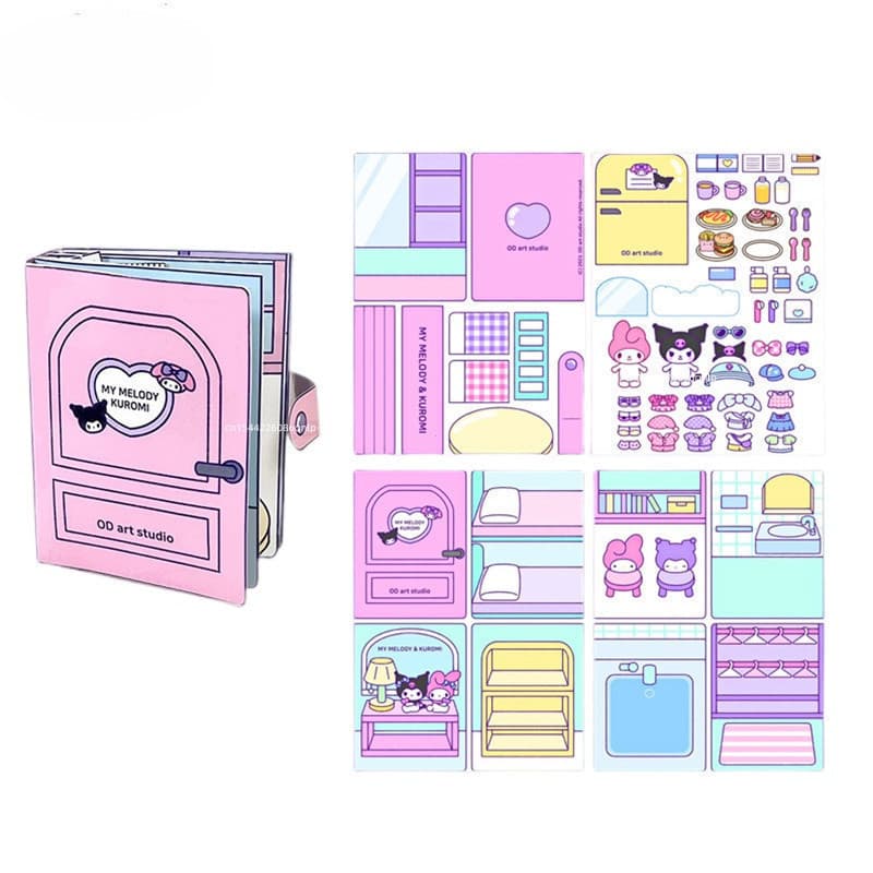 Livro Sensorial Kuromi e My Melody, Brinquedos Sanrio, Bonecas de Papel Coca-Cola, Brinquedos Educativos DIY para Menina