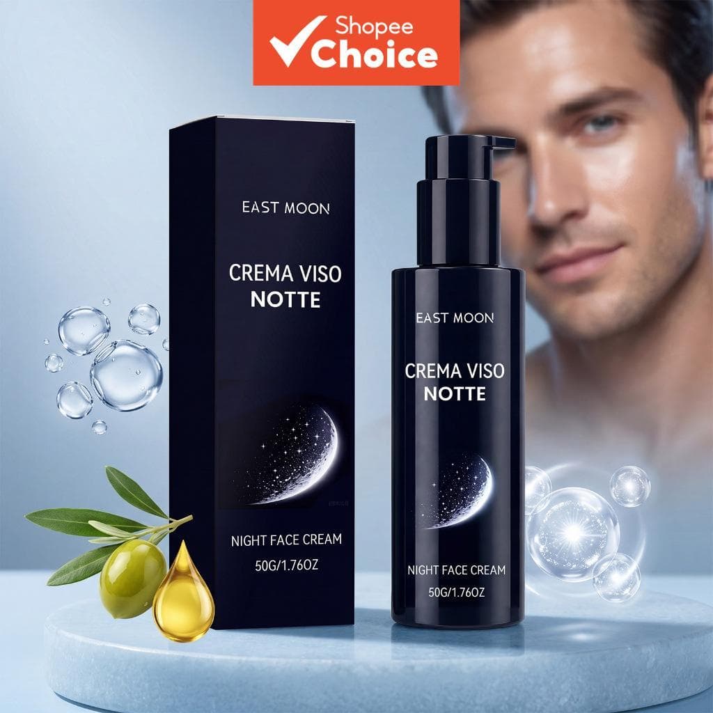 Creme Facial Noturno para Homens – Hidratante leve, antirrugas e anti-idade, loção facial masculina para pele macia e