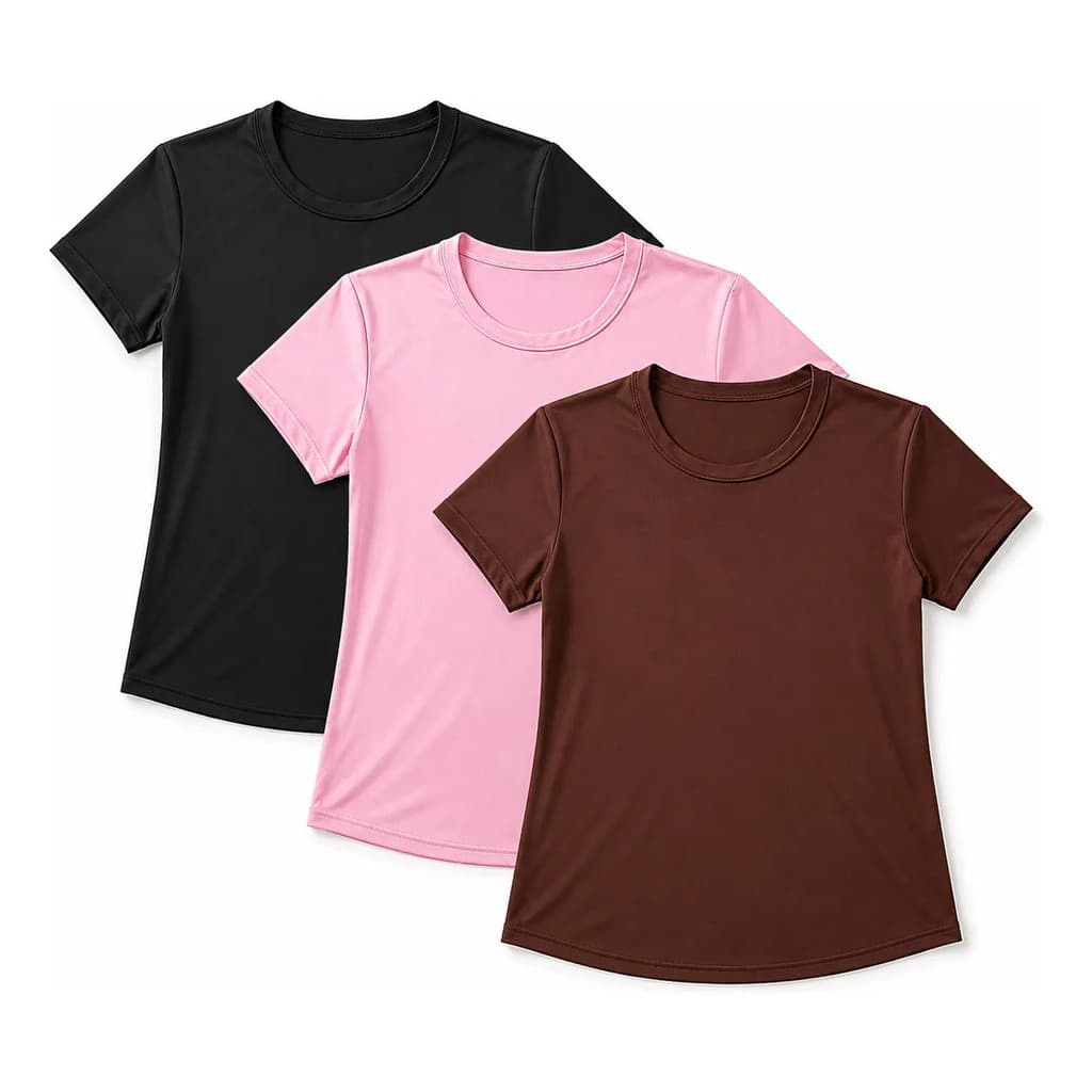 Kit 3 Camisetas Femininas Dry Fit Academia Fitness Treino Musculação Caminhada Corrida